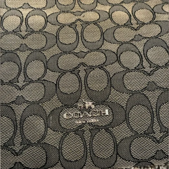 Coach Signature Black and Tan Fabric Hobo Bag - Picture 3 of 4